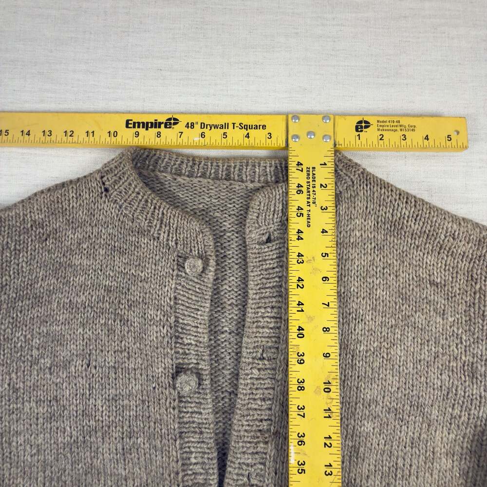 Vintage Hand-Knit Wool Snowflake Cardigan Sweater - Picture 5 of 8